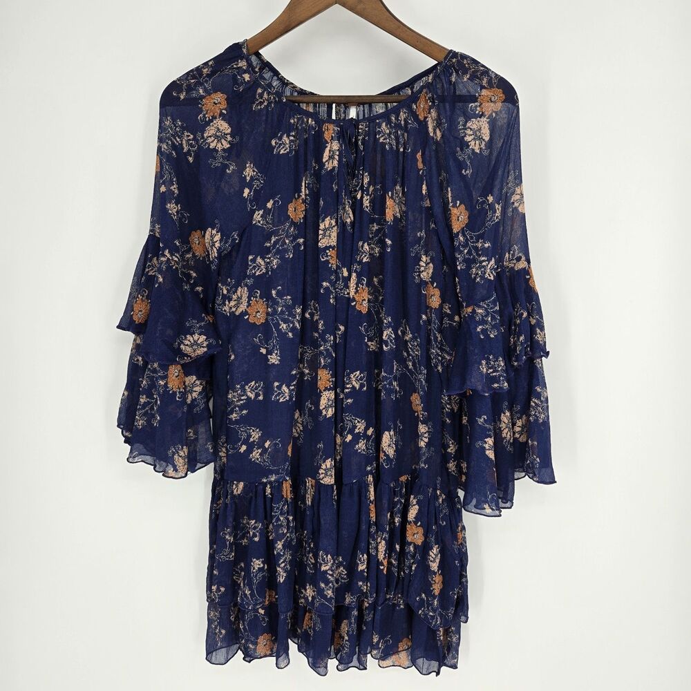 Free People Sunsetter Floral Mini Dress Small Flowy Shell Only